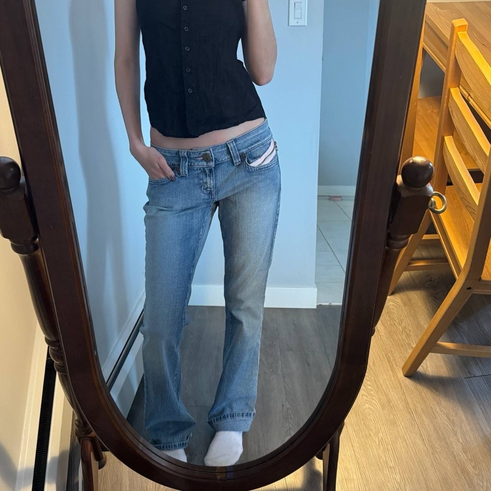 Y2K Guess Light Blue Flare Jeans - Picture 1 of 8